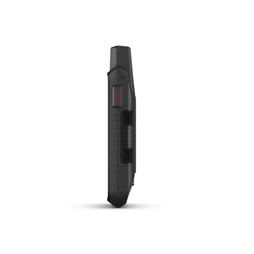 Garmin Montana 700i left side view with SOS button