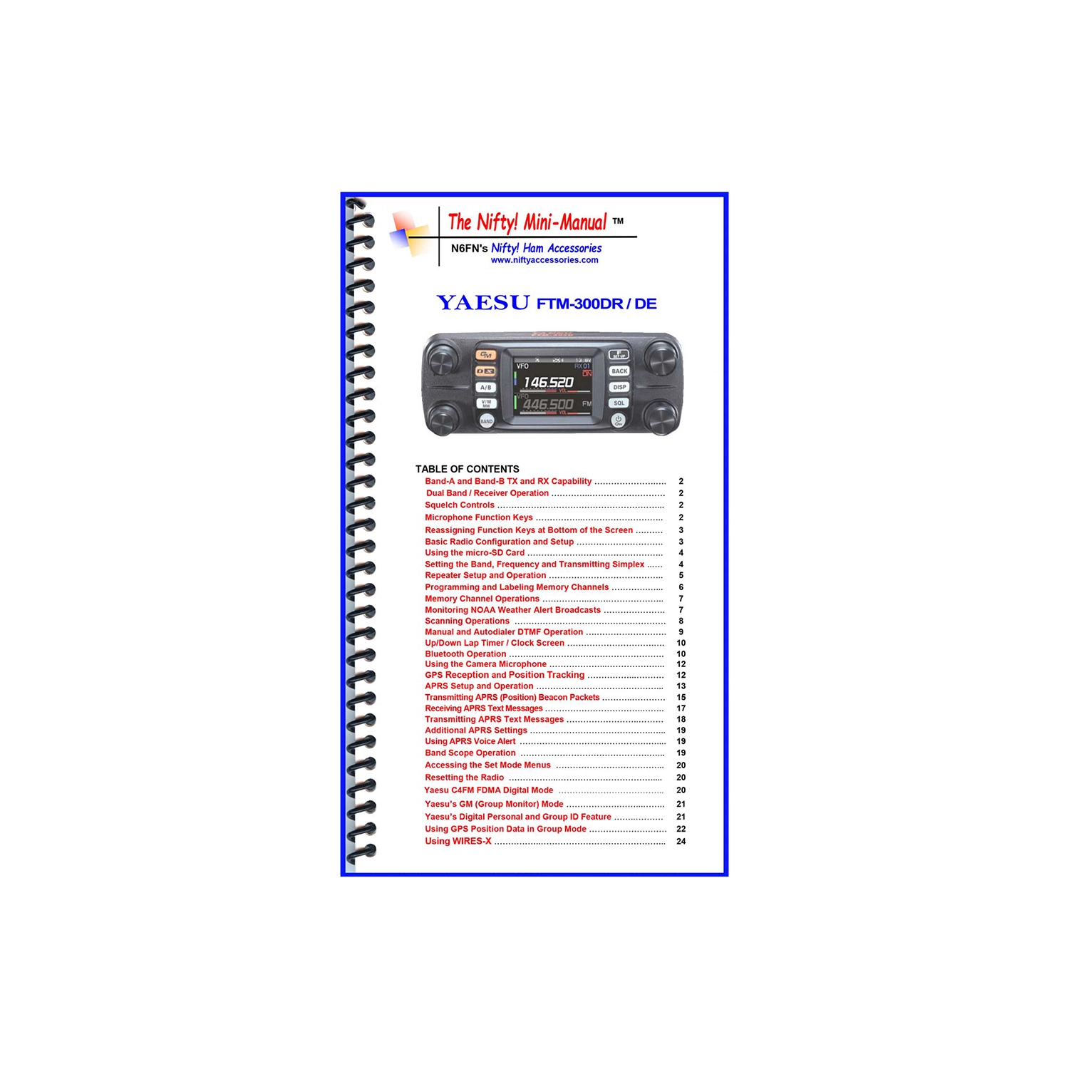 Nifty Yaesu FTM-300DR mini manual