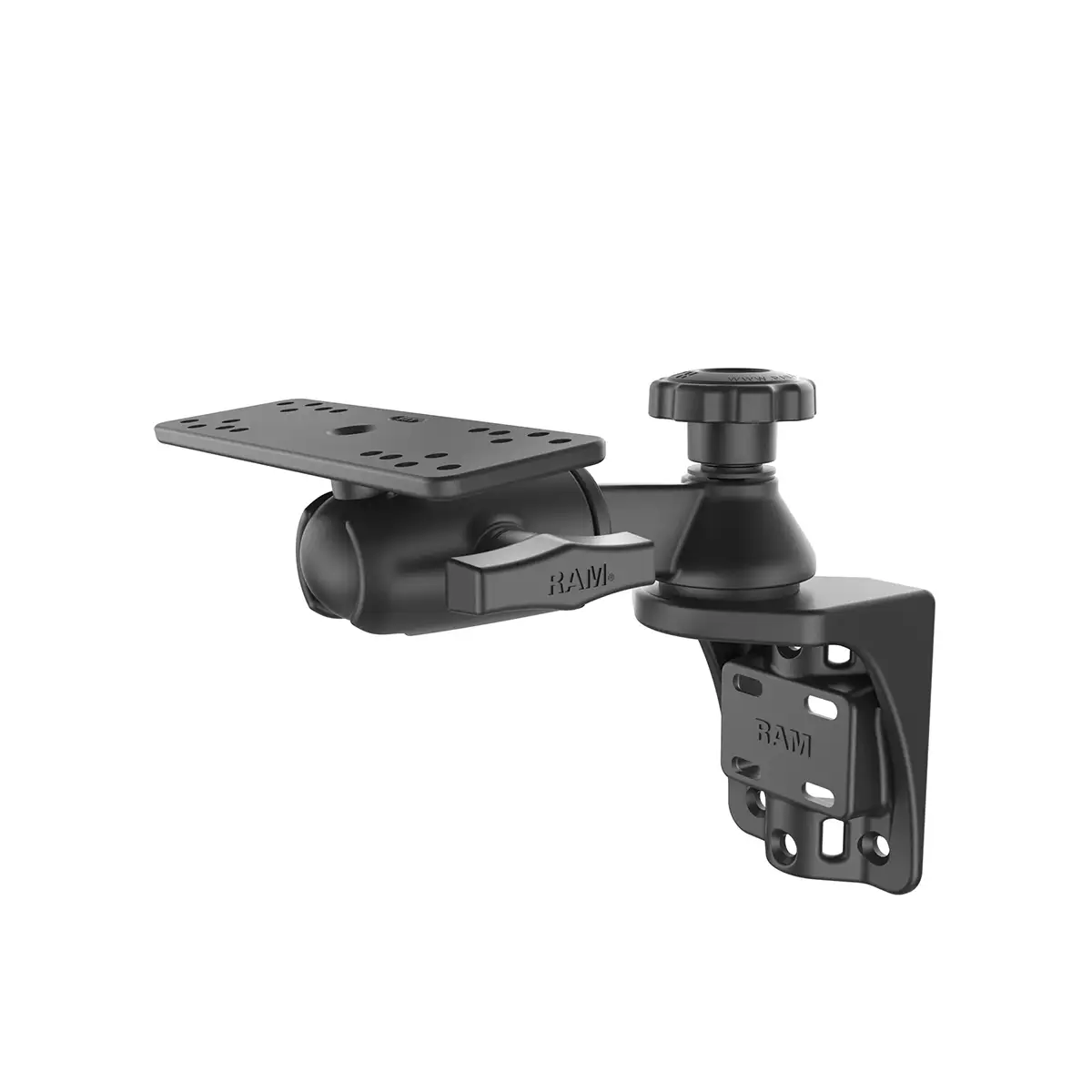 RAM-109VSB: RAM Vertical 6" Swing Arm Mount with Round Ball Adapter side view