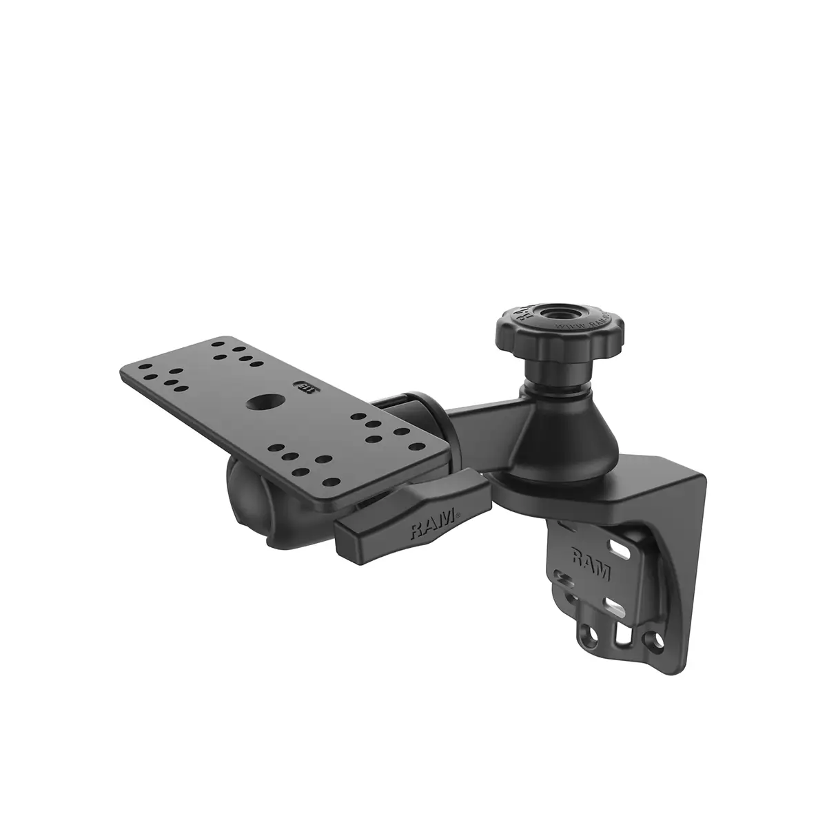 RAM-109VSB: RAM Vertical 6" Swing Arm Mount with Round Ball Adapter top view