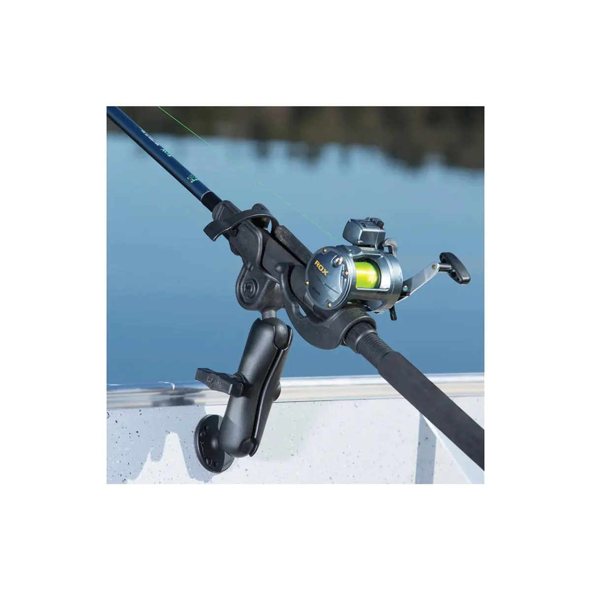 RAM-117U Ram fishing rod holder in use on boat