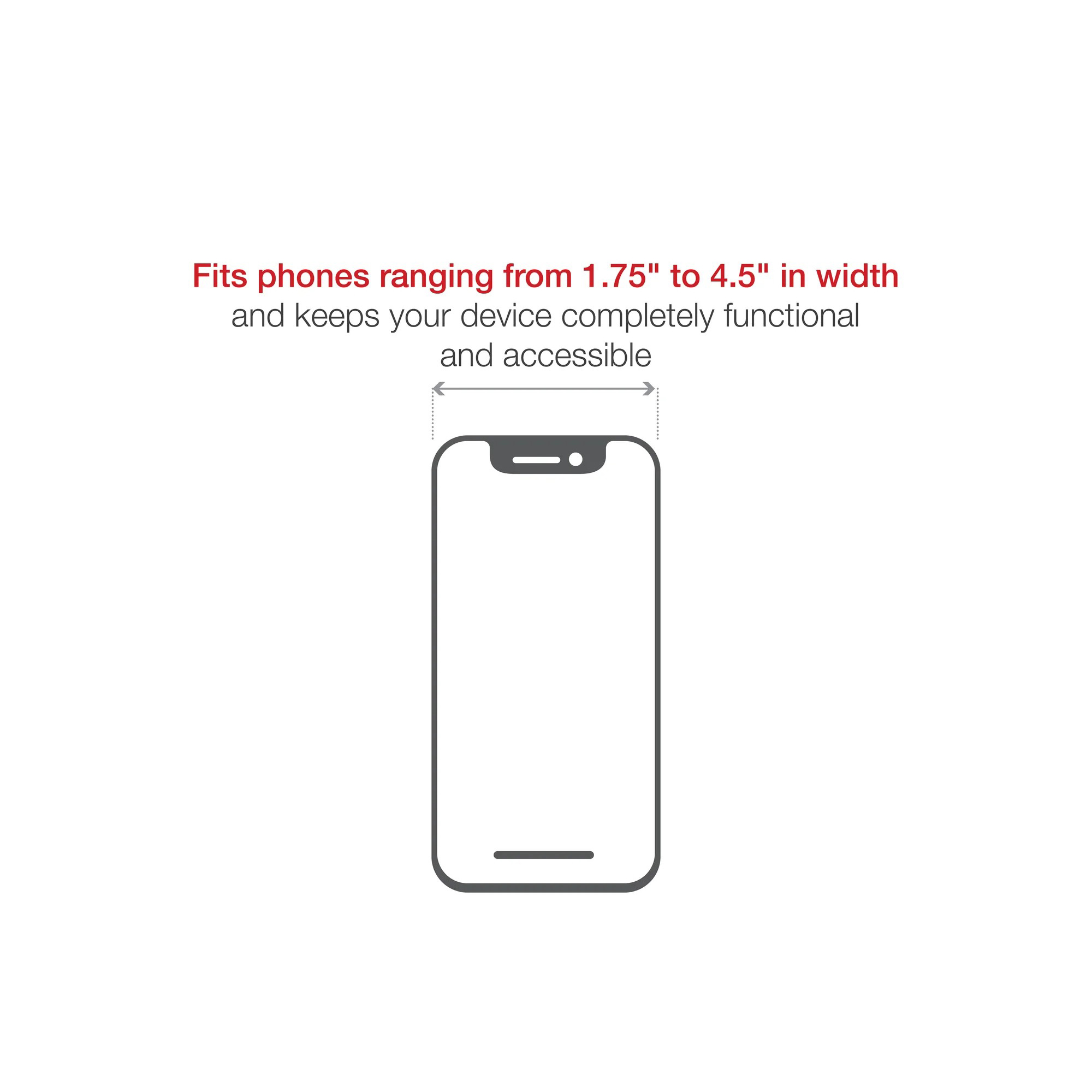 RAM-B-166-C-UN10U: RAM X-Grip Large Phone Mount with Suction Cup and Long Arm phone measurements