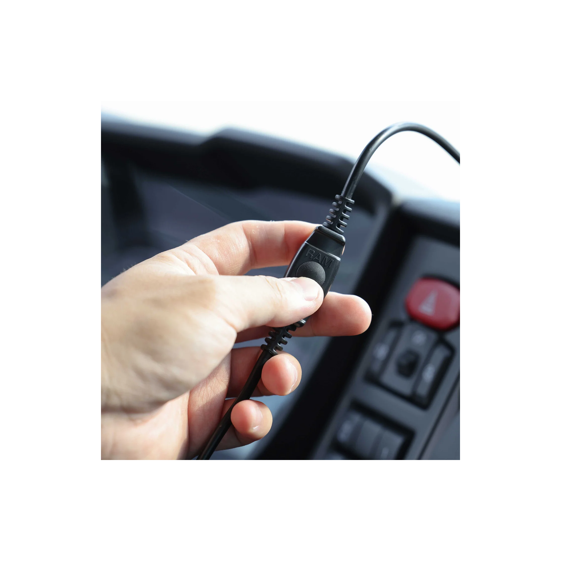 RAM-B-166-UN14W: RAM Quick-Grip 15W Waterproof Wireless Charging Suction Cup Mount button
