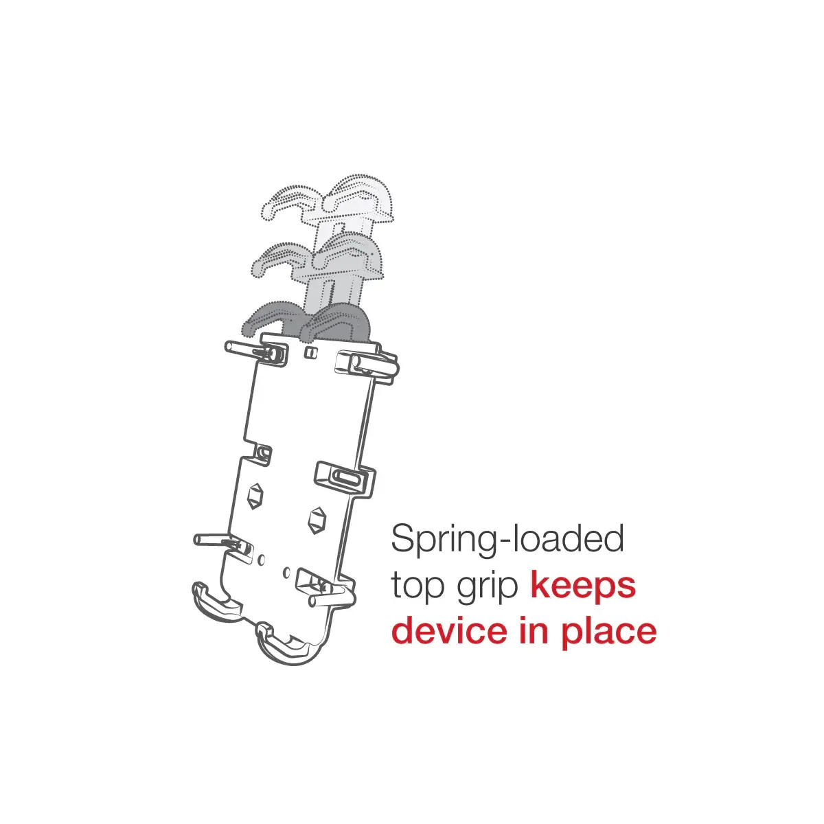 RAM-HOL-PD4U: RAM Quick-Grip XL Large Phone Holder spring loaded graphics