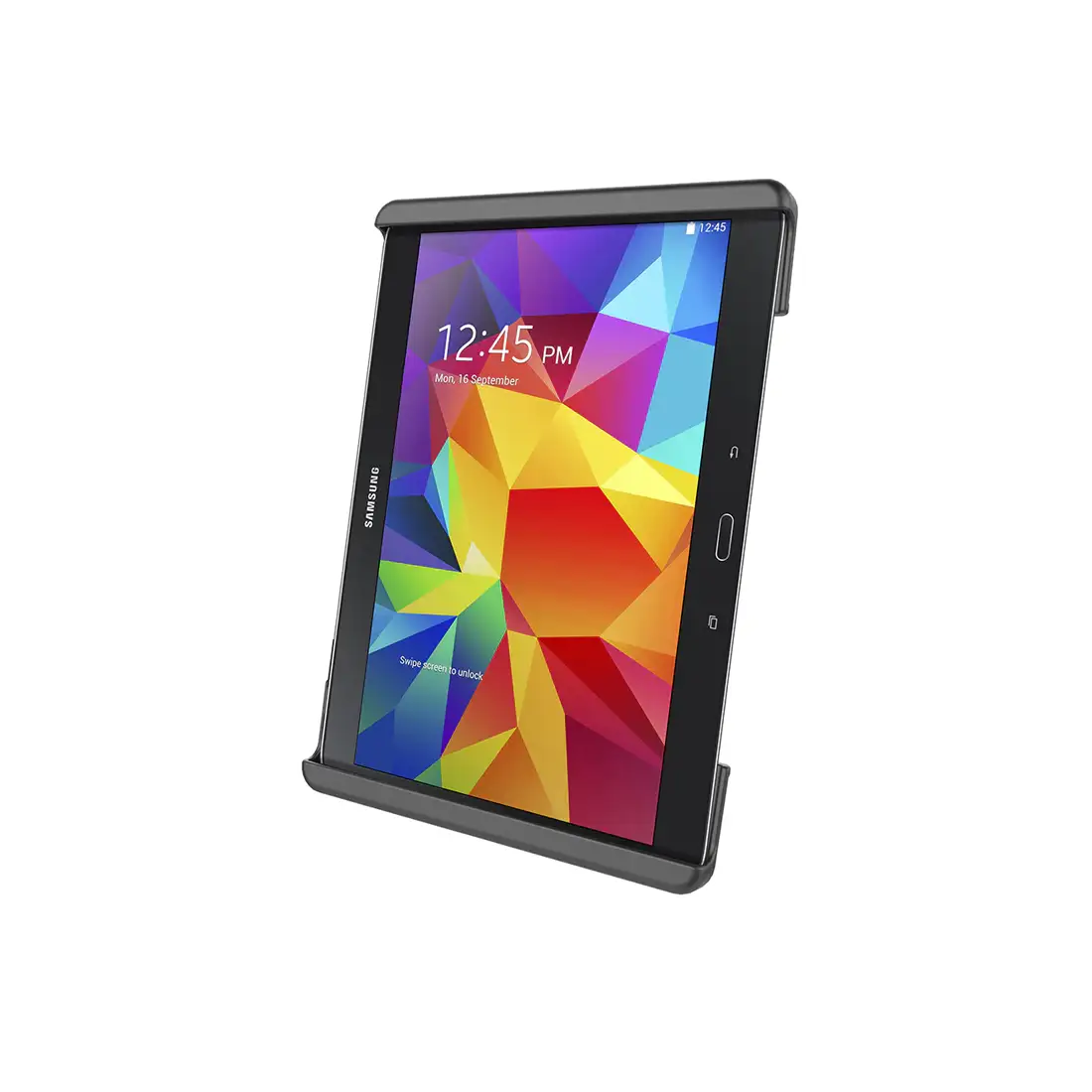 RAM-HOL-TAB26U: RAM Tab-Tite Tablet Holder for Samsung Tab 4 10.1 with tablet inside left angled