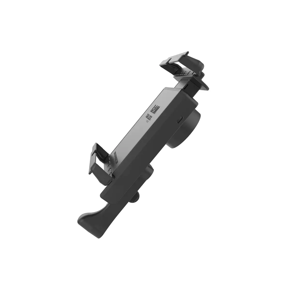 RAM-HOL-TABL12U: RAM Tab-Lock Universal Spring Loaded Holder for 8" Tablets with Case side view