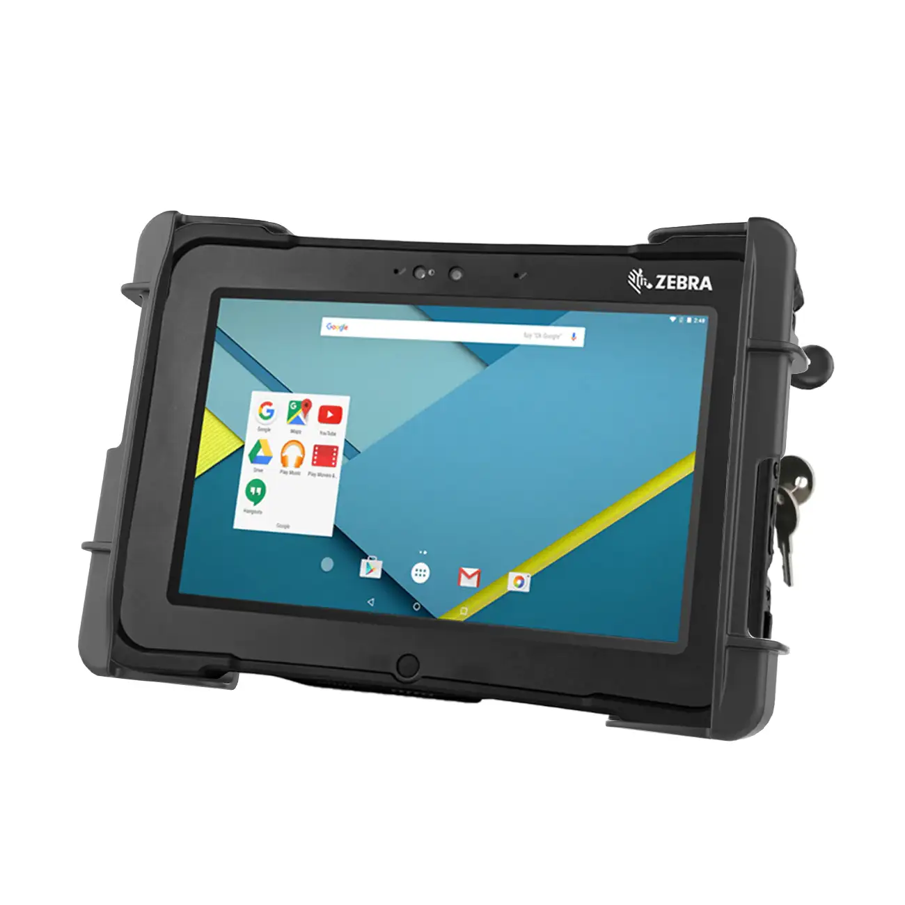 RAM-HOL-TABL19U: RAM Tab-Lock Holder for 10”-11” Rugged Tablets with tablet inside