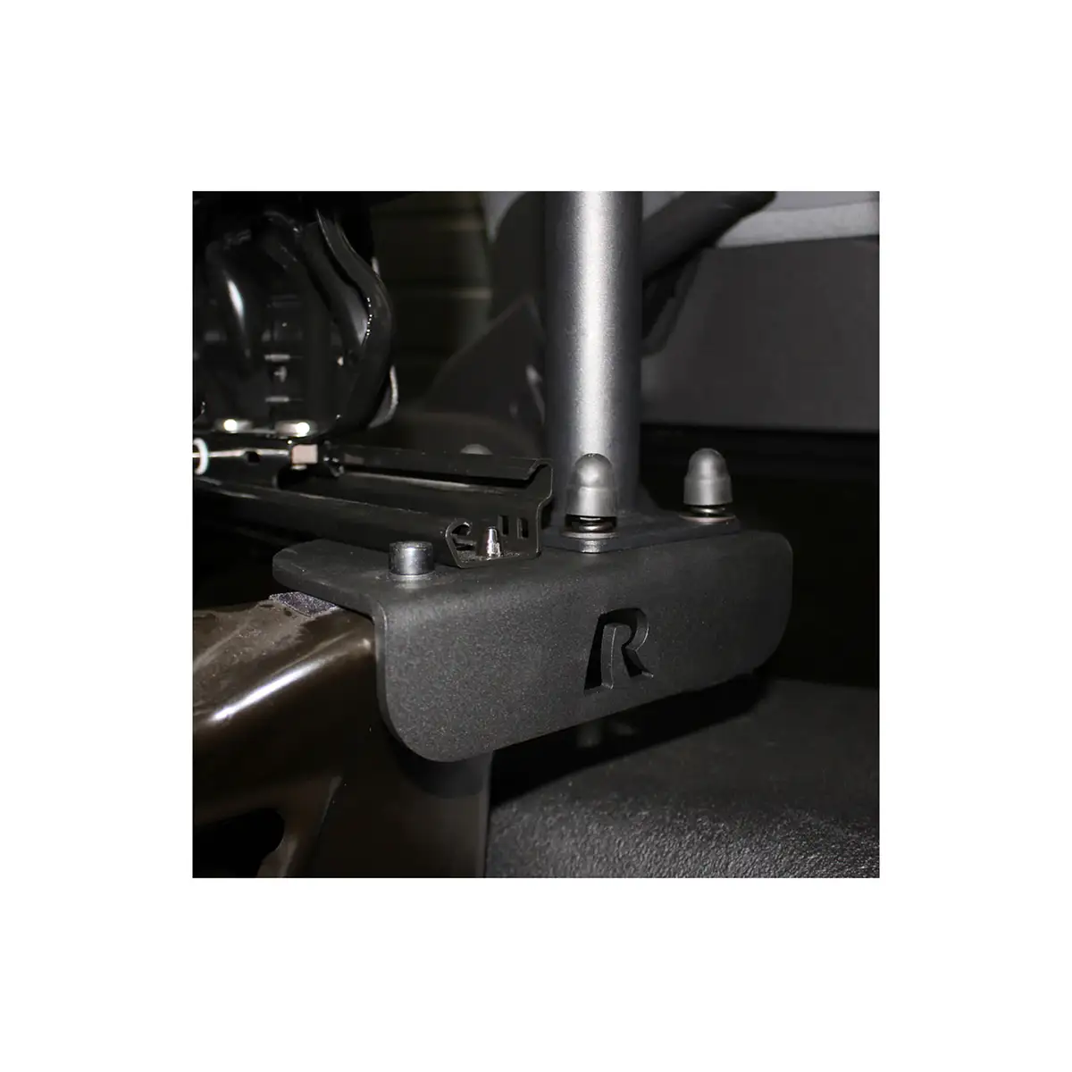 RAM-VB-194-SW1: RAM No-Drill Laptop Mount for '14-23 Ford Transit Full Size Van installed