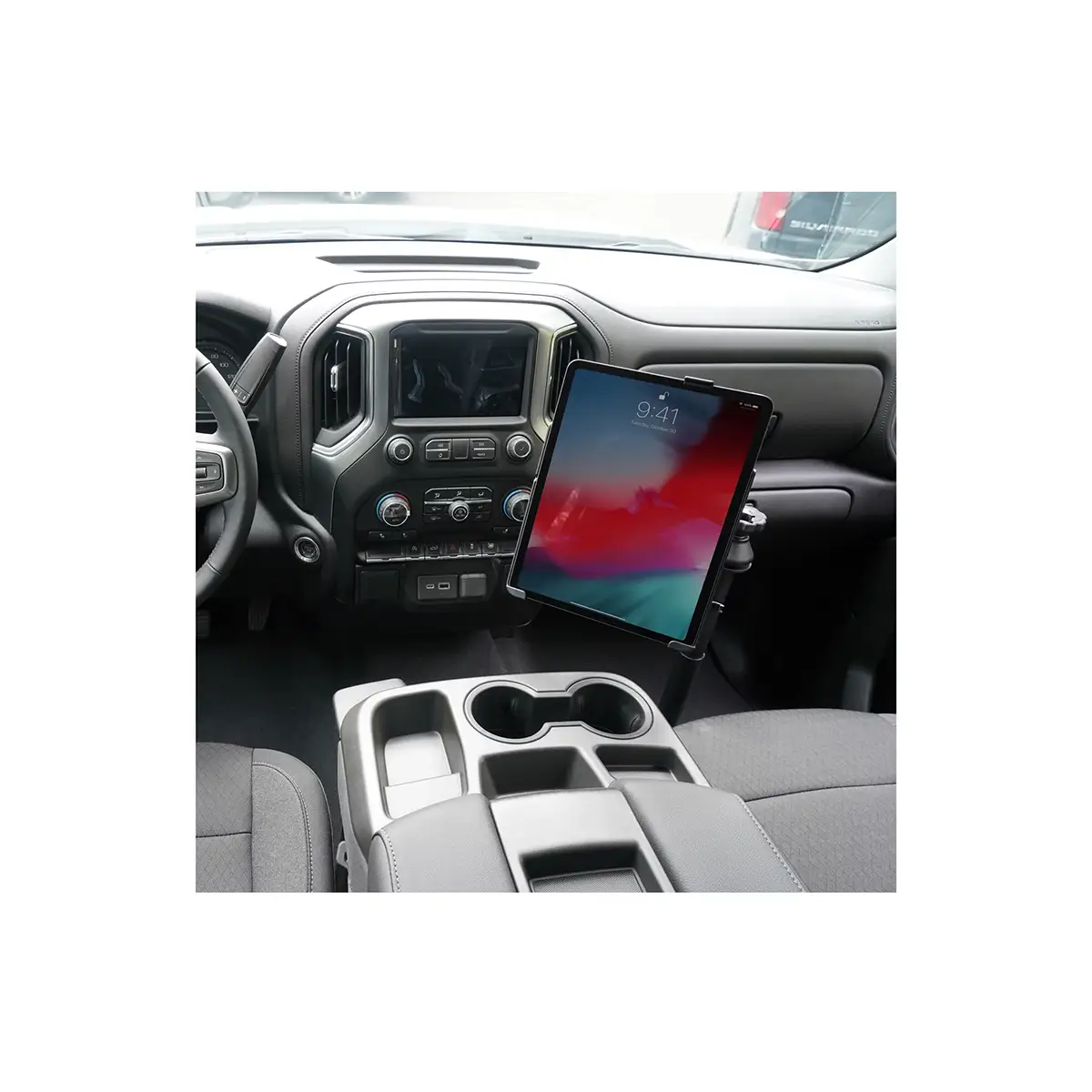 RAM-VB-203-SW2: RAM No-Drill Mount for '19-23 Chevy Silverado in use in vehicle