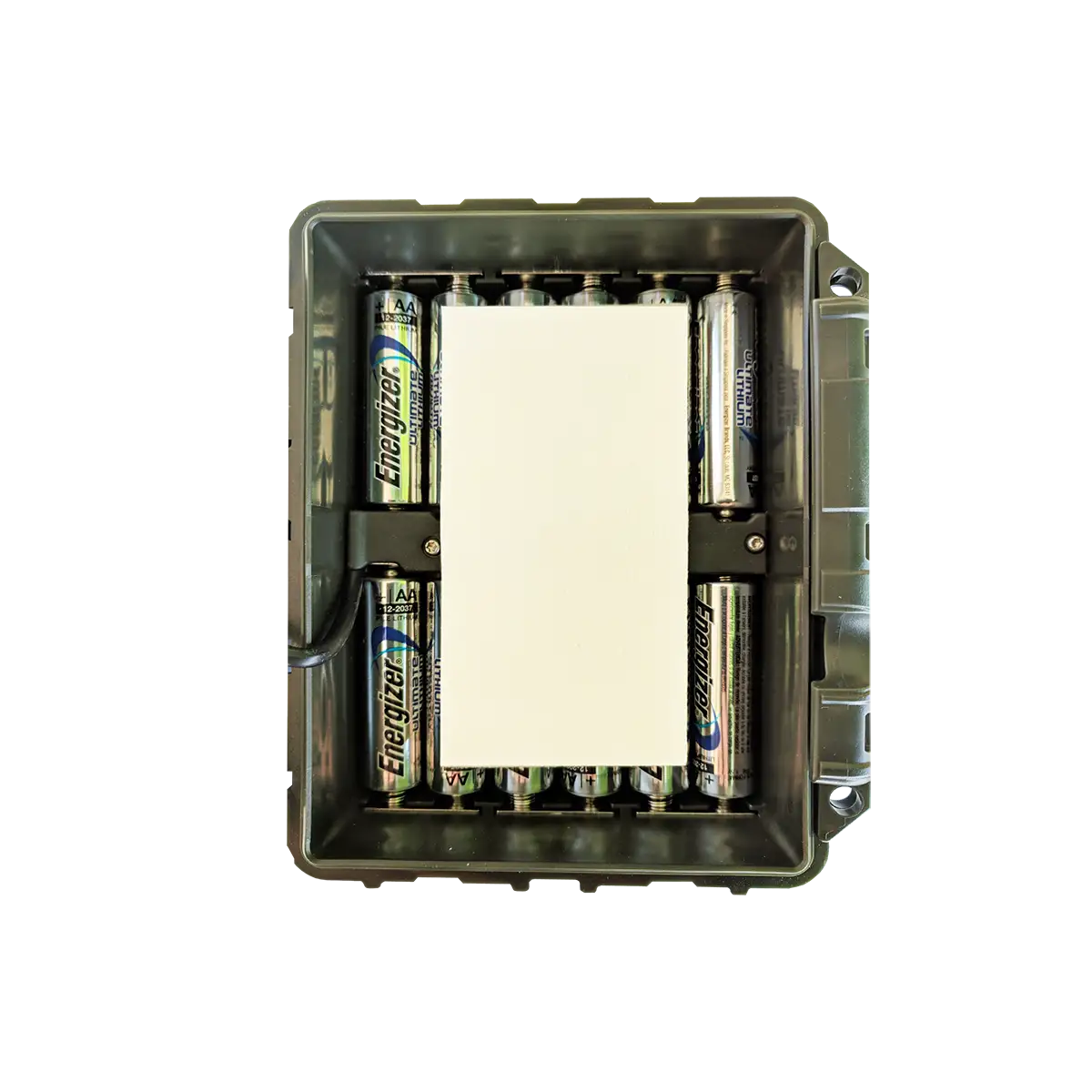 Reconyx Desiccant Sheets Bulk Pack inside camera battery case