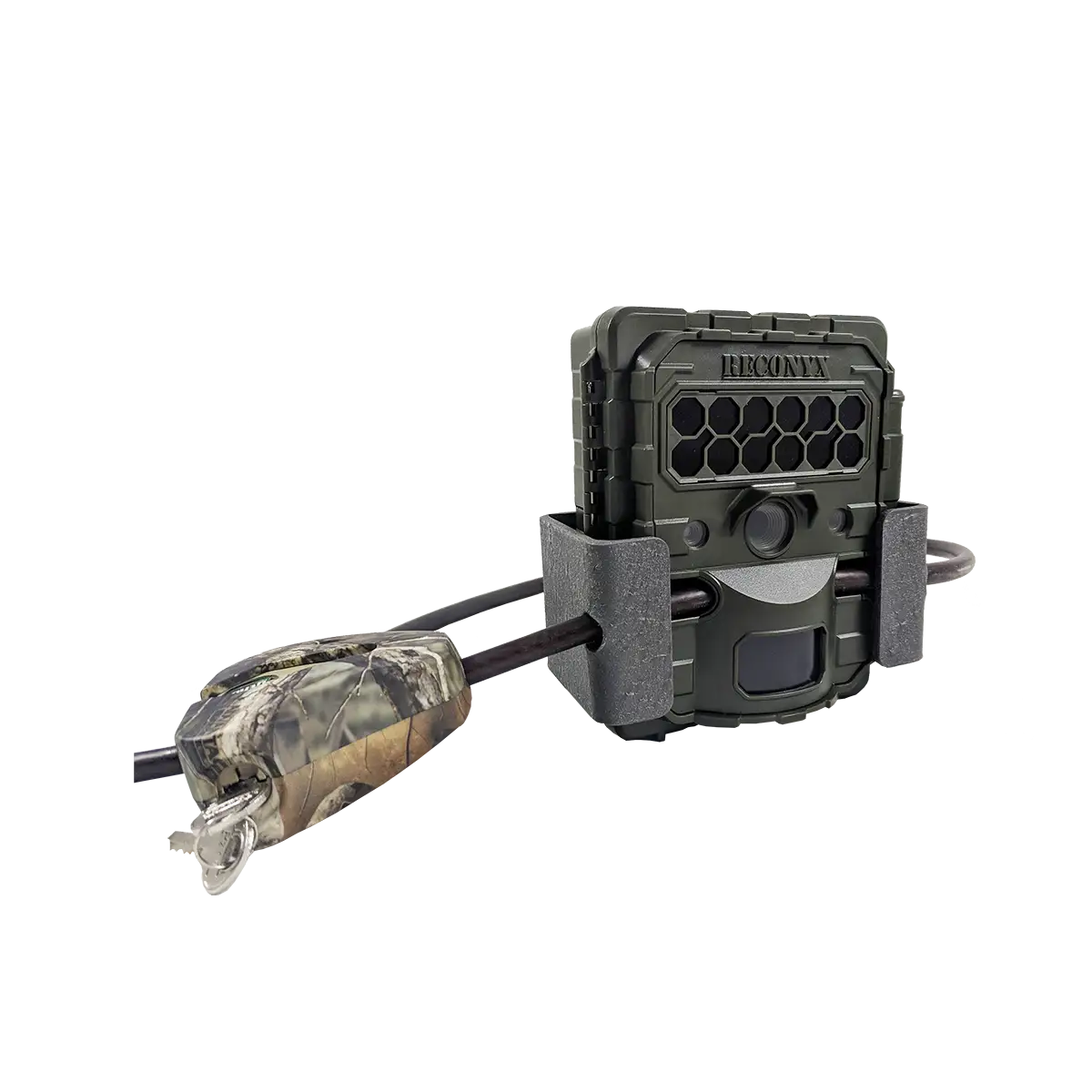 Reconyx Hyperfire 2 C-Bracket Python Accessory with lock on the bracket