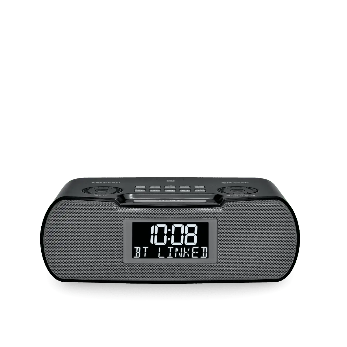 Sangean RCR-20 AM / FM-RDS / Bluetooth / AUX-In Digital Tuning Radio in black front view