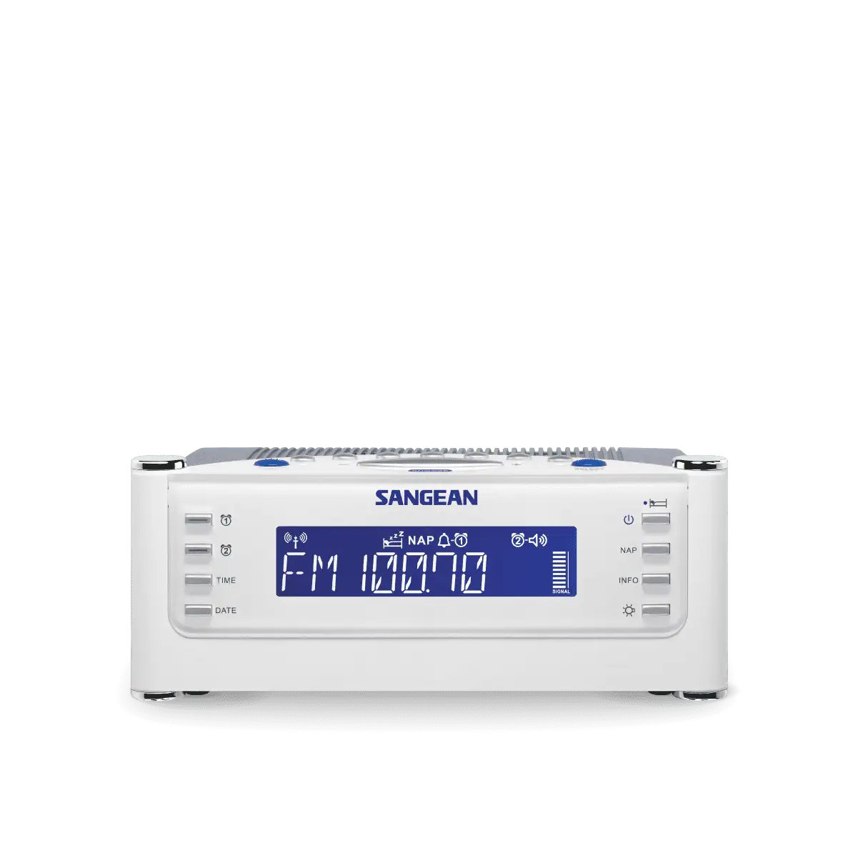 Sangean RCR-22 AM / FM-RBDS / AUX Digital Tuning Radio in white front view