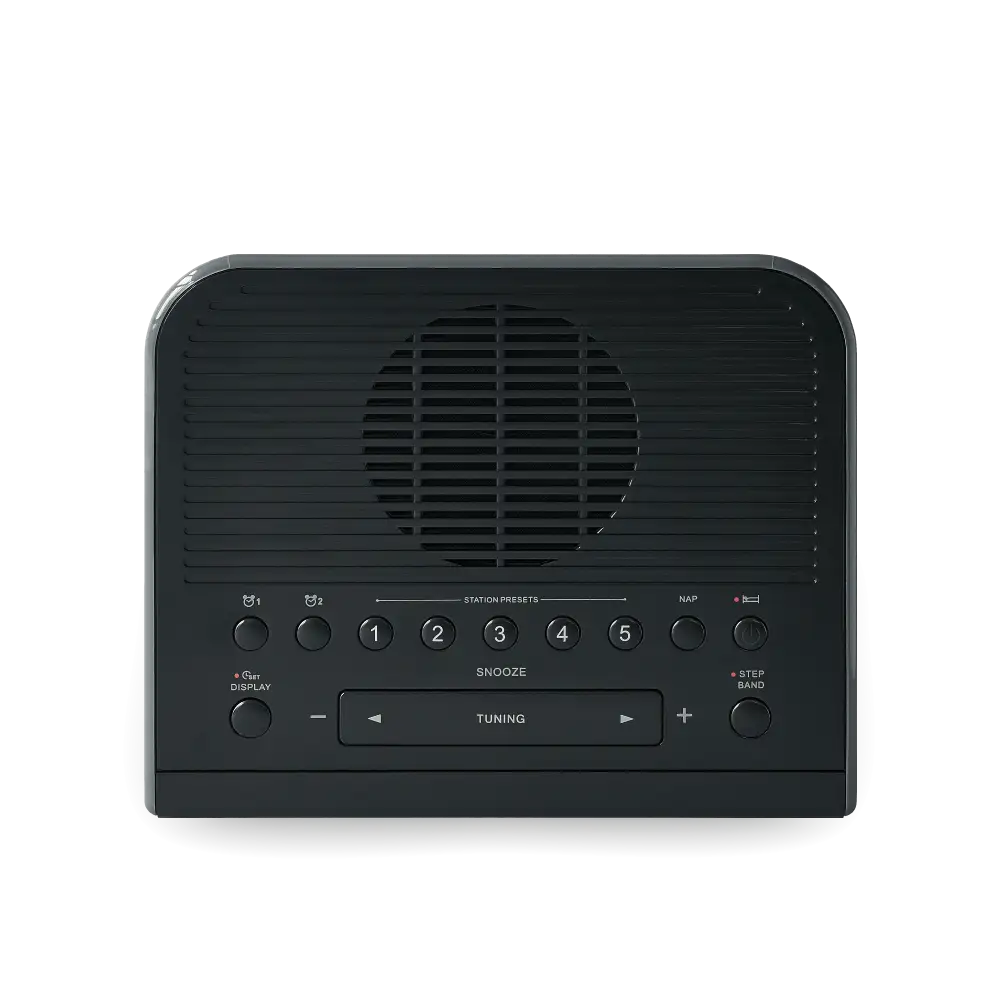 Sangean RCR-5 AM/FM Digital Tuning Radio in black top view