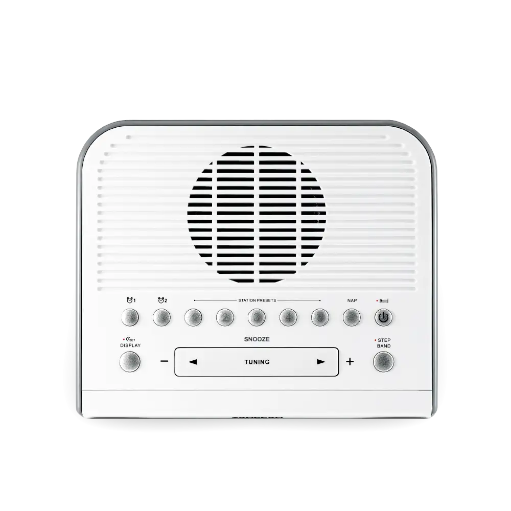 Sangean RCR-5 AM/FM Digital Tuning Radio in white top view