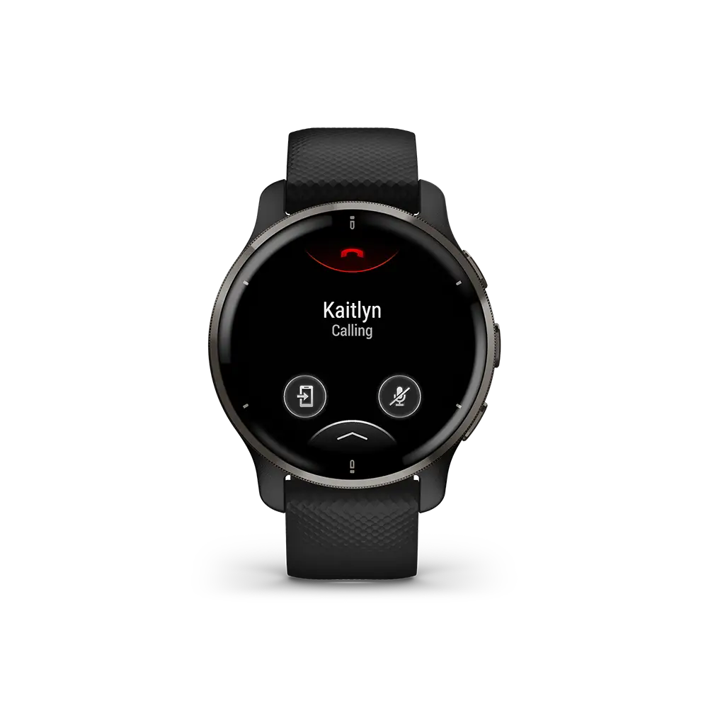 Garmin Venu 2 Plus in black with incoming call