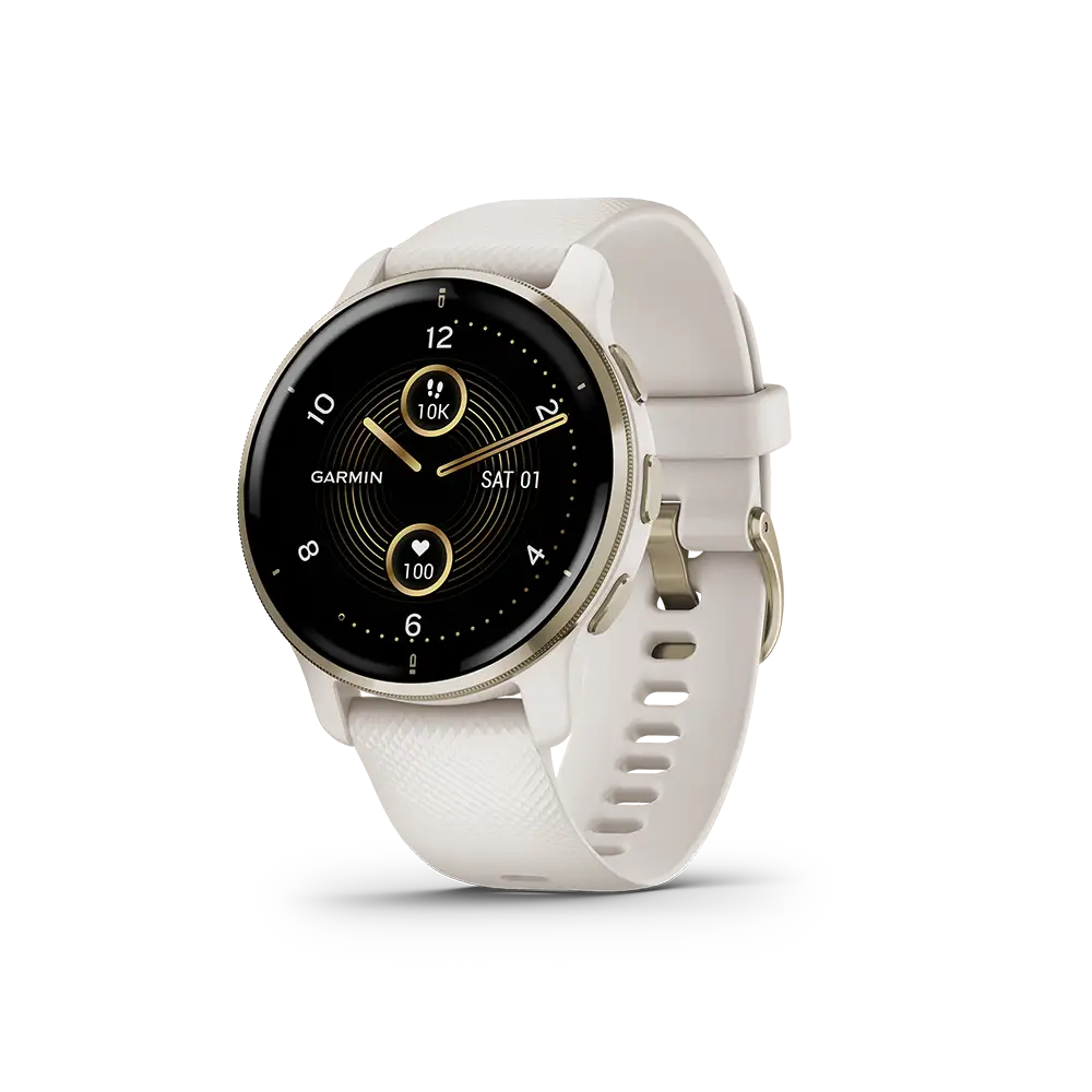 Garmin Venu 2 Plus in ivory homescreen
