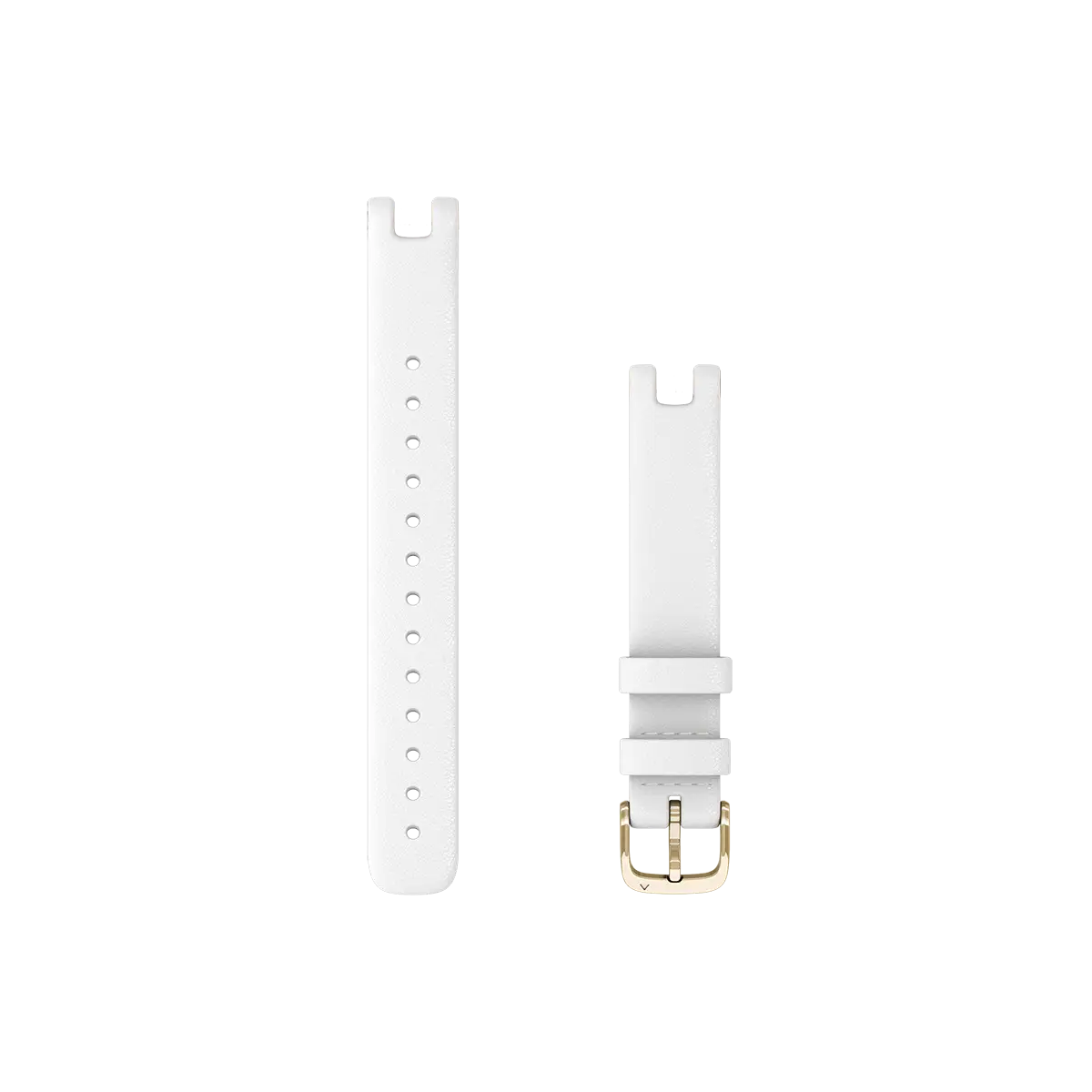 Garmin Watch Bands (14mm) Silicone Band - White with Cream Gold Hardware