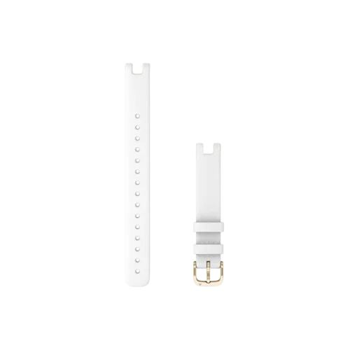 Garmin Watch Bands (14mm) Silicone Band - White with Cream Gold Hardware large