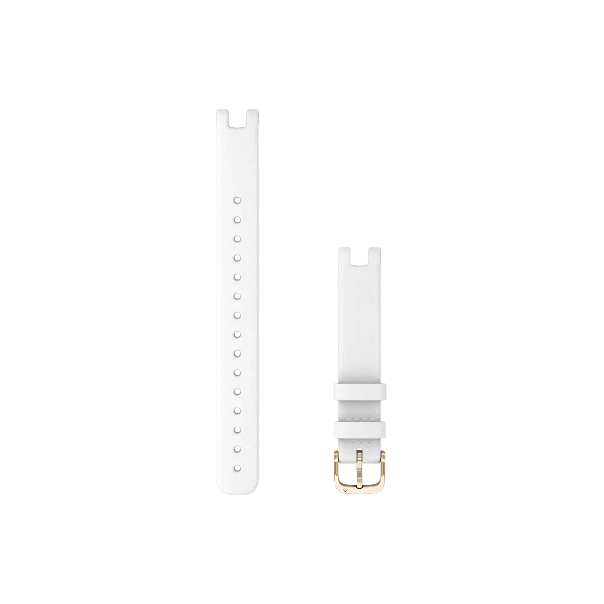 Garmin Watch Bands (14mm) Silicone Band - White with Cream Gold Hardware large