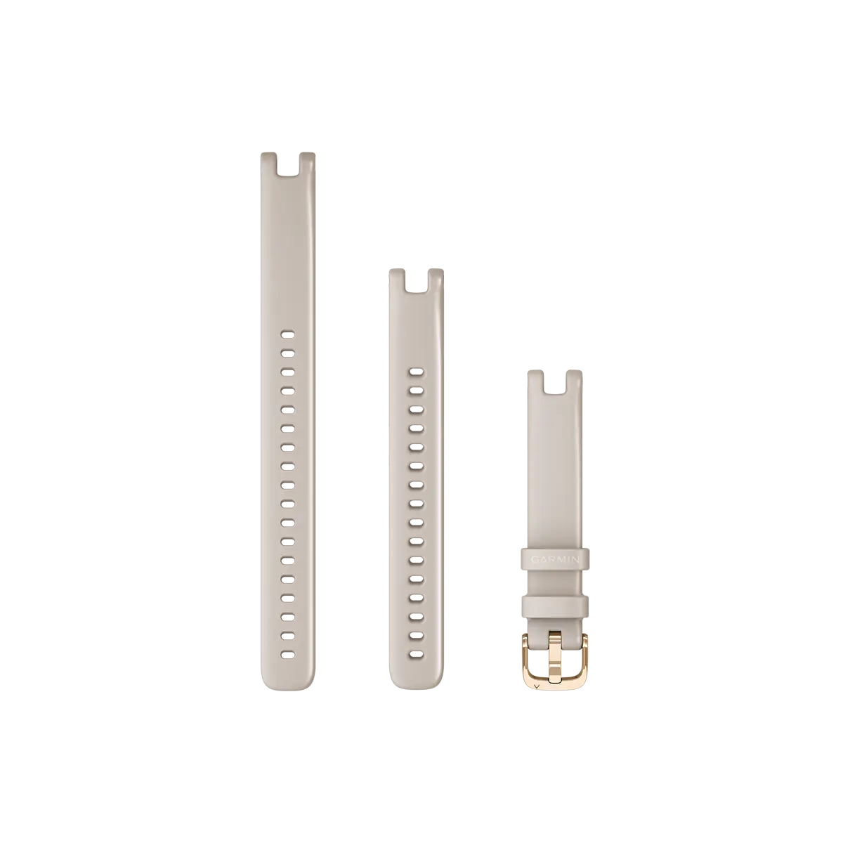 Garmin Watch Bands (14mm) - Silicone Band - Sand with Cream Gold Hardware