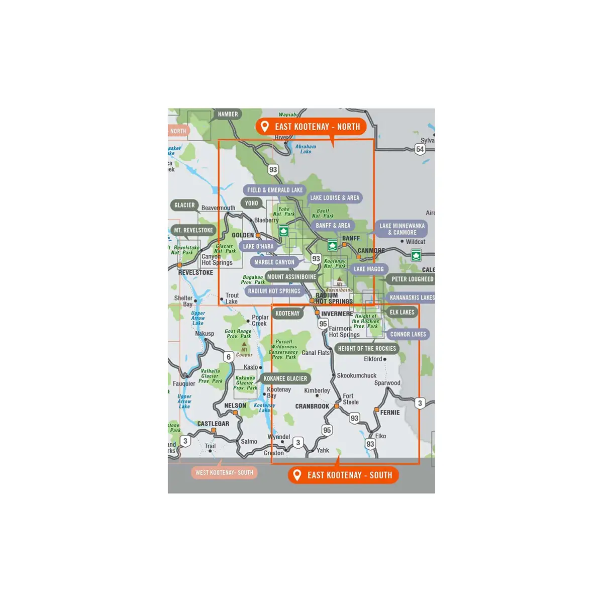 Backroad Maps - Folded Waterproof Adventure Maps East Kootenay coverage area