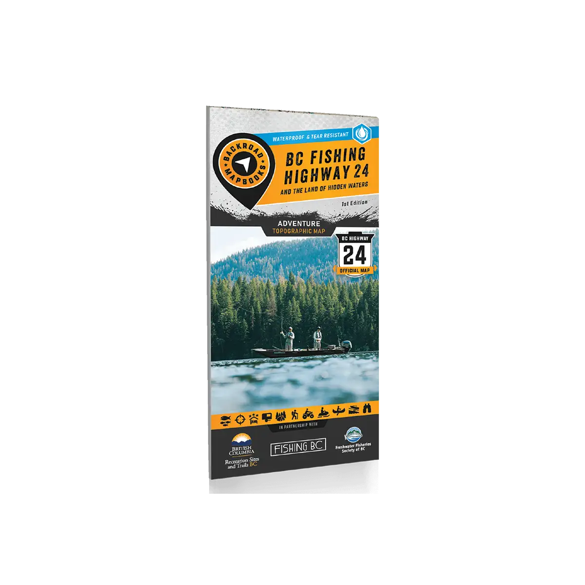 Backroad Maps - Folded Waterproof Adventure Maps BC Fishing Highway 24