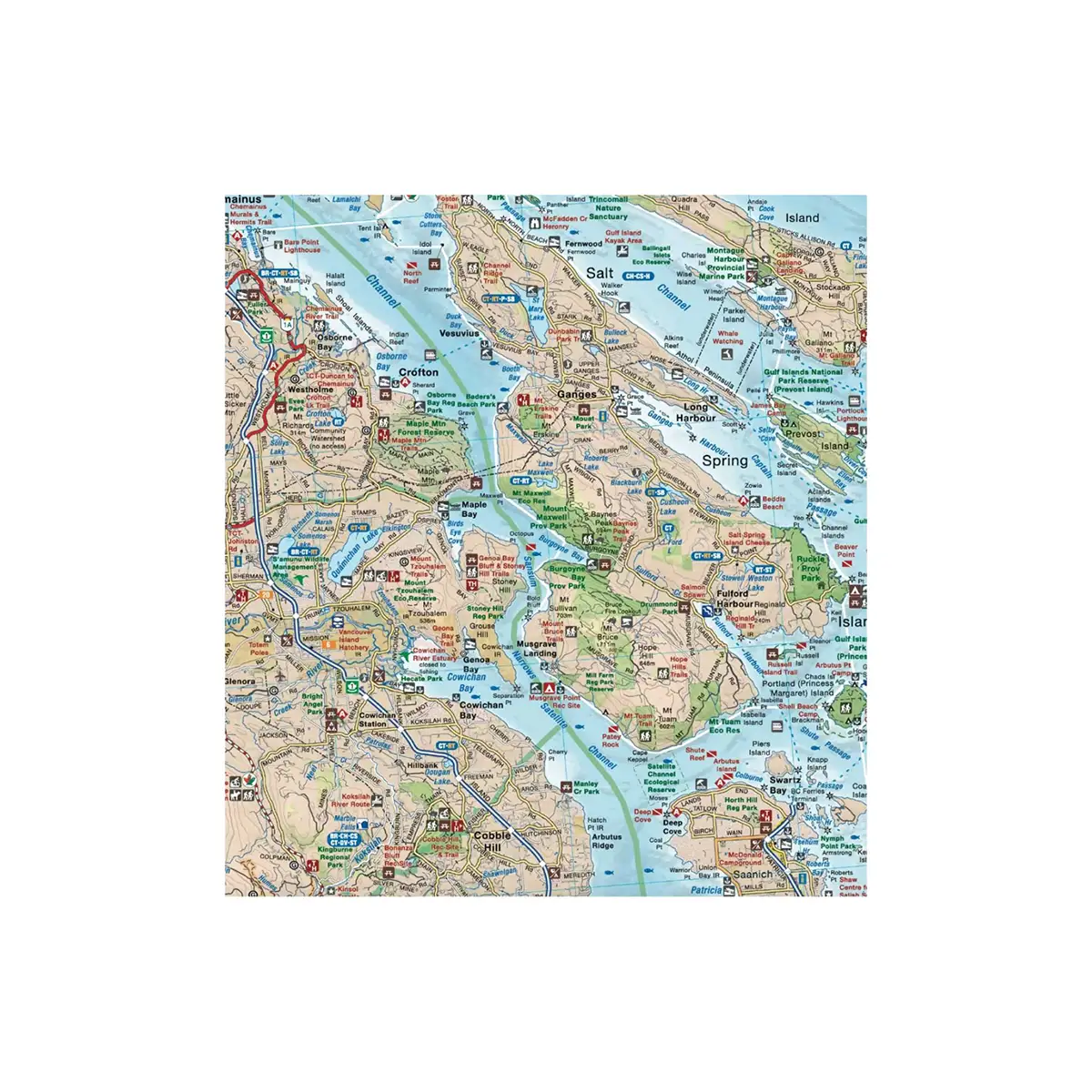 Backroad Maps - Folded Waterproof Adventure Maps Vancouver Island South map segment