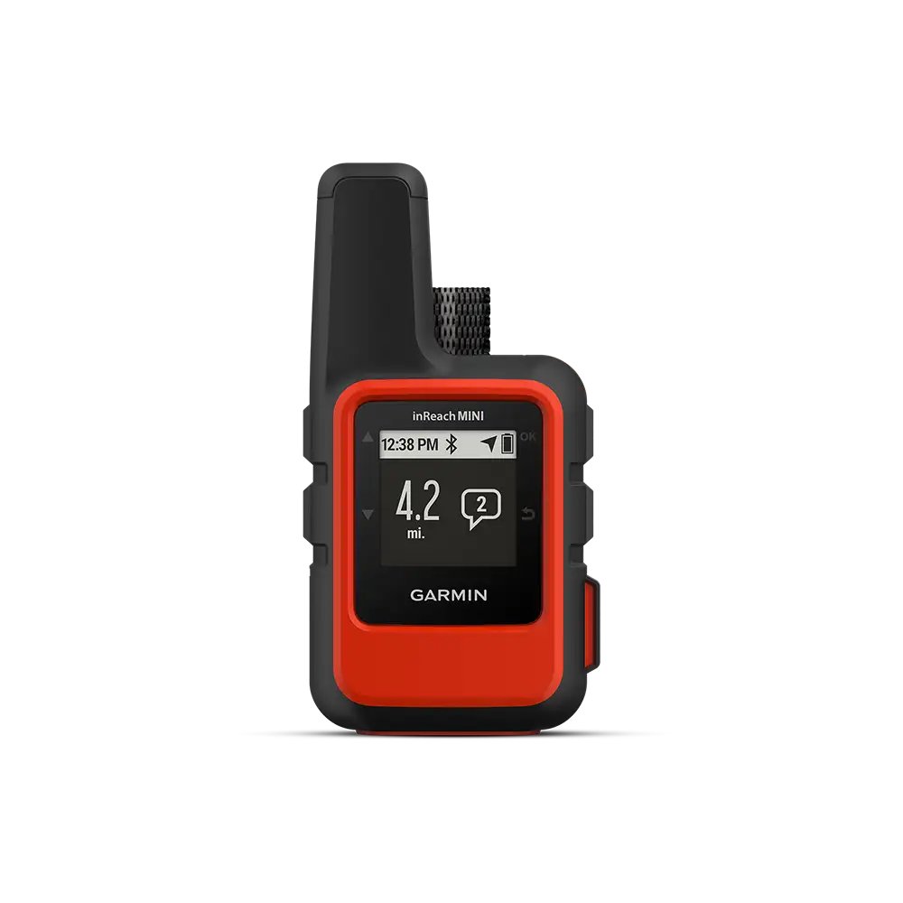 Garmin inReach Mini in Orange with distance to wayppint screen
