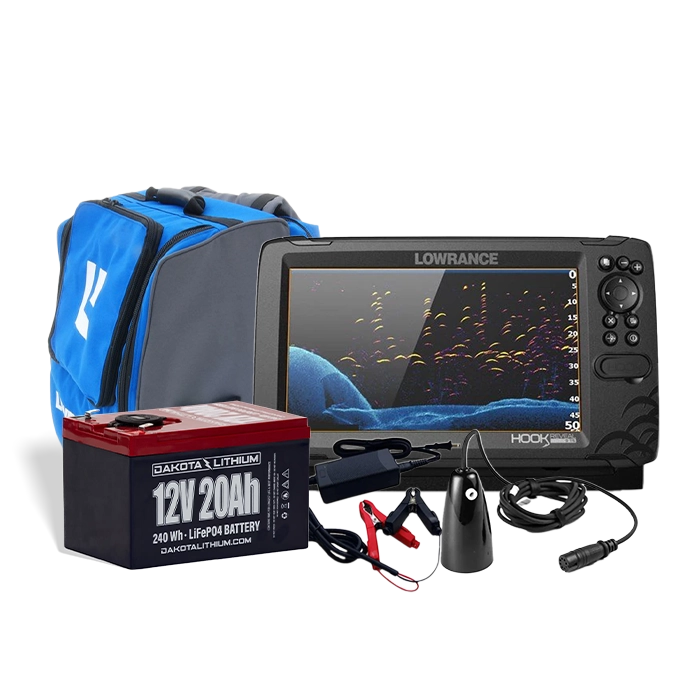 Lowrance HOOK Reveal 9 with TripleShot Transducer Ice Bundle