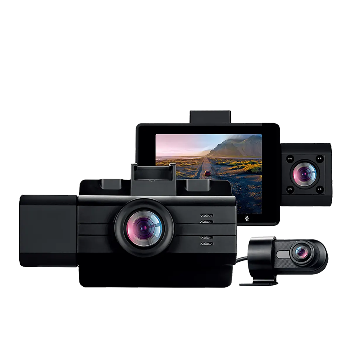 myGEKOgear Scout Pro 2K HD 3-Channel Wi-Fi GPS Dash Cam