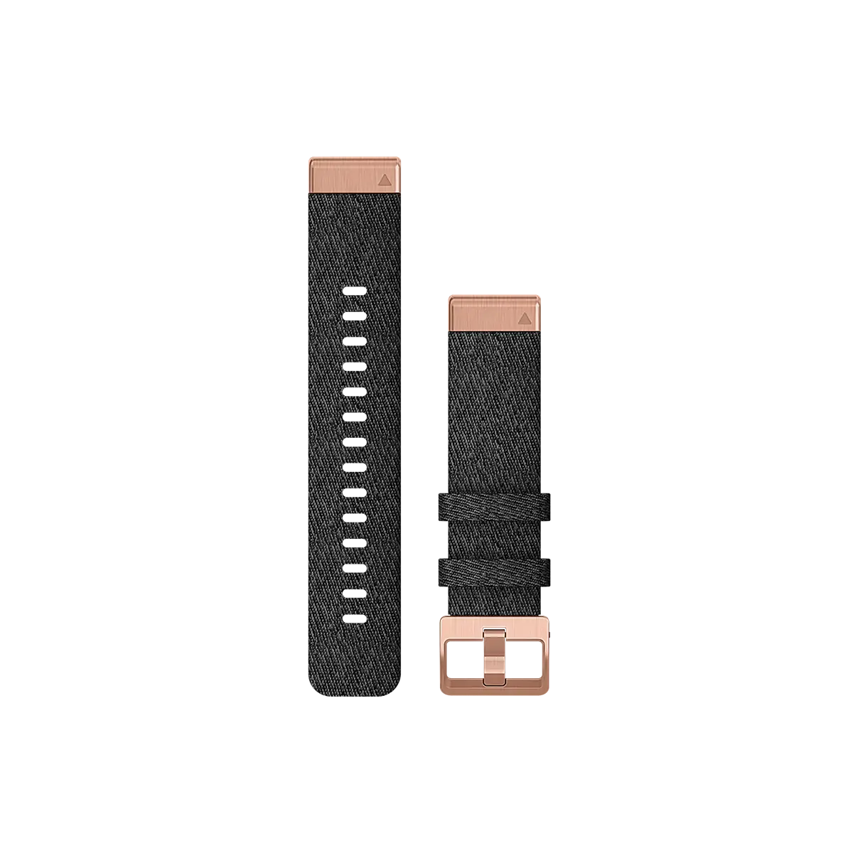 Garmin QuickFit 20 Watch Bands - Heathered Black Nylon with Rose Gold Hardware