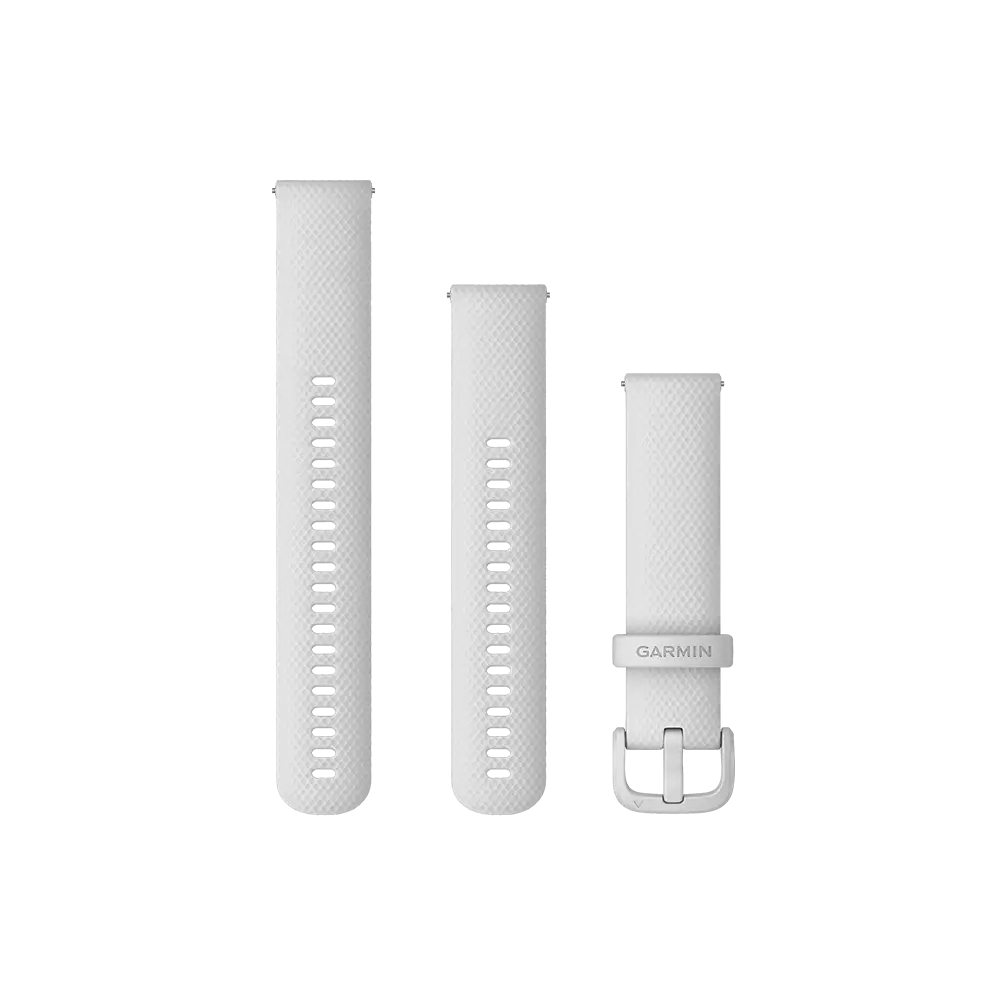 Garmin Quick Release Bands (20mm) - White Silicone with White Hardware